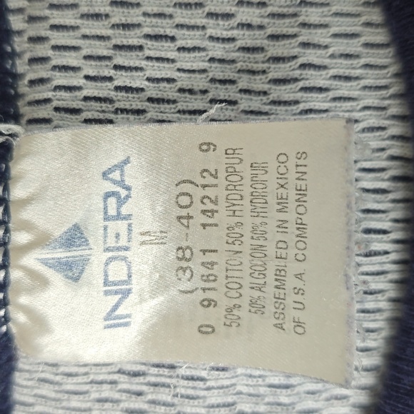 Vintage Indera men's blue waffle-knit thermal long-sleeve shirt - Picture 5 of 5